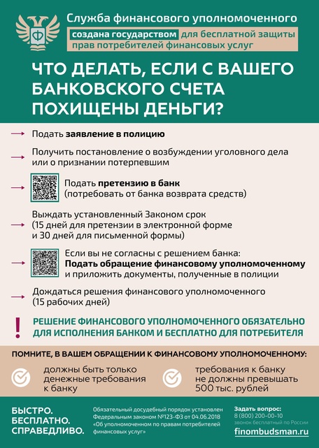 Что делать, если с Вашего банковского счета похищены деньги?